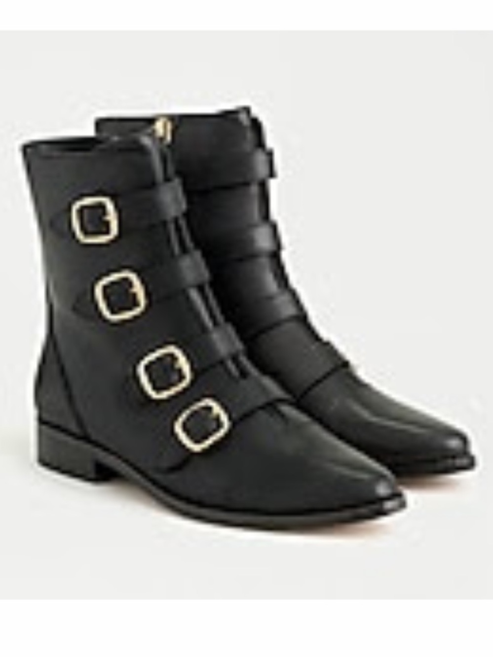 J. Crew Multi-buckle leather short boots 10